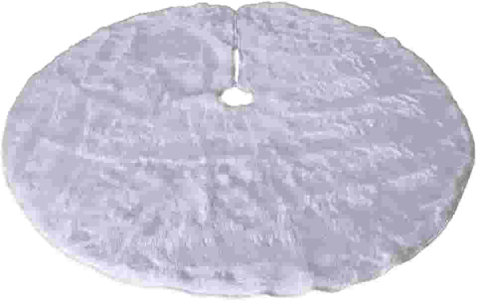 Saia Para Arvore de Natal Pelucia 70 CM Cores Branca - Verde - Vermelho - Rose Tapete Árvore de Natal Enfeites para Arvore de Natal, Base de Arvore de Natal Decoração de Natal (BRANCO)