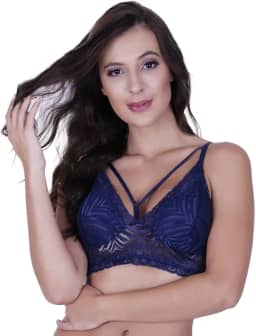Sutiã de Renda Tirinhas Strappy com Bojo Silvana