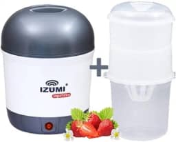 Iogurteira Elétrica Cinza + Dessorador Iogurte Grego Izumi