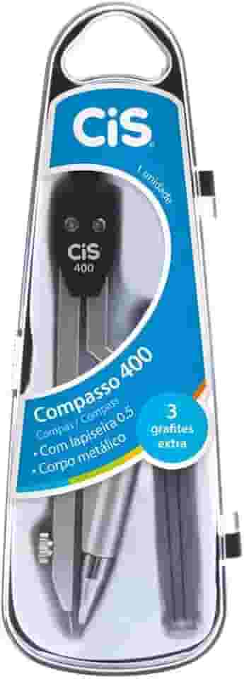 Compasso Escolar Metalico 400 c/Lapiseira Grafite 0,5mm CIS - Estojo com 1 unidade