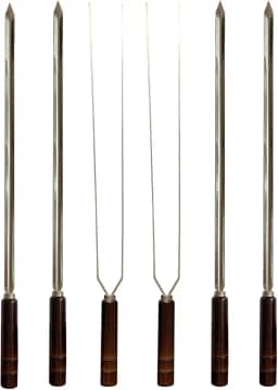 Kit 6 Espetos Artesanais Inox P/Churrasco