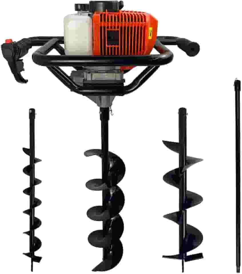 Perfurador de Solo A Gasolina 2,5HP 52cc com 3 Brocas + Extensão 1m Carbon Fak