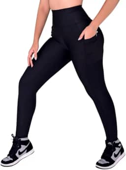 Calça Legging Feminina Com Bolsos Leg Feminina Bolso Calça Leg Suplex Power Grossa Zero Transparência