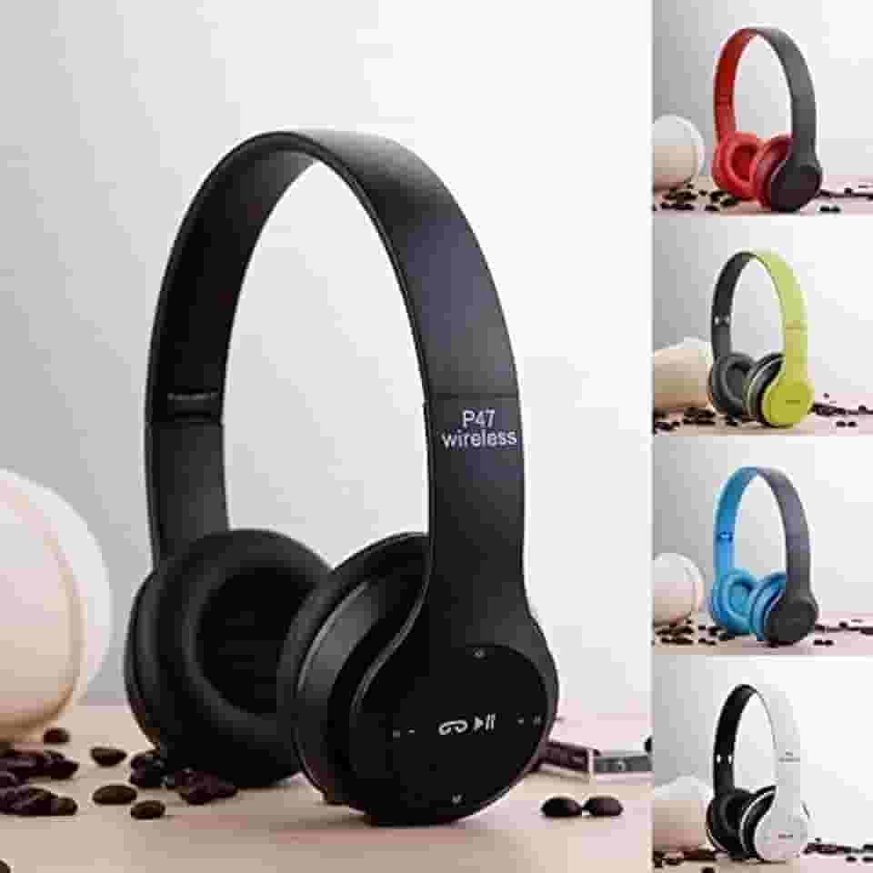 Fone De Ouvido Headphone Sem Fio Bluetooth P47 Micro SD FM Preto