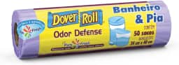 Dover-Roll Odor Defense Banheiro & Pia Lilás, Rolo com 50 Sacos para Lixo Pure Fresh