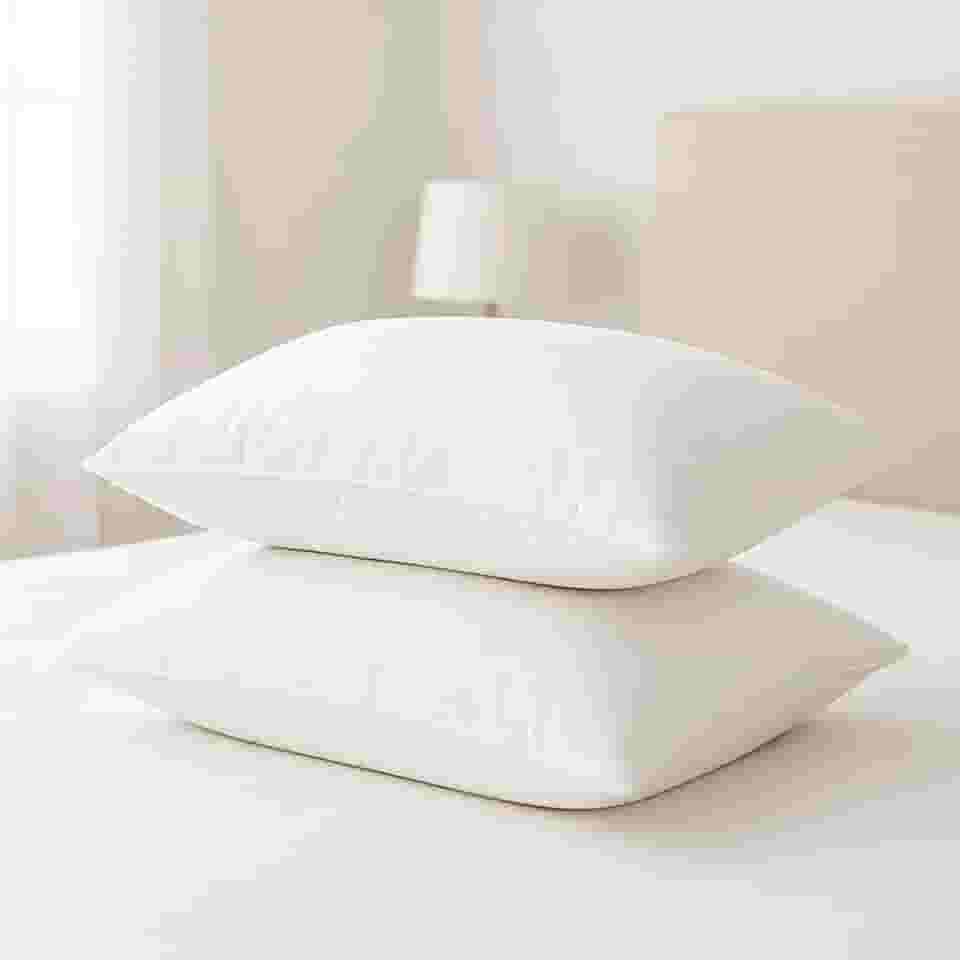 Kit 2 Travesseiros Pena de Ganso Fibras Importada Branco Macio Antialergico Pluma De Ganso Lavavel