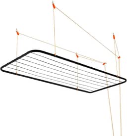 Varal de Teto em Aço, Cor Preta, Maxeb.