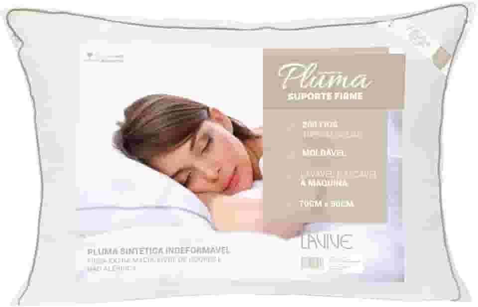 Travesseiro De Pluma de Ganso Sintética Suporte Firme 50cm x70cm - Lavive