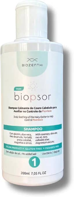Shampoo Vegano para Couro Cabeludo com Biopsor (Psoríase) 200ml – Biozenthi