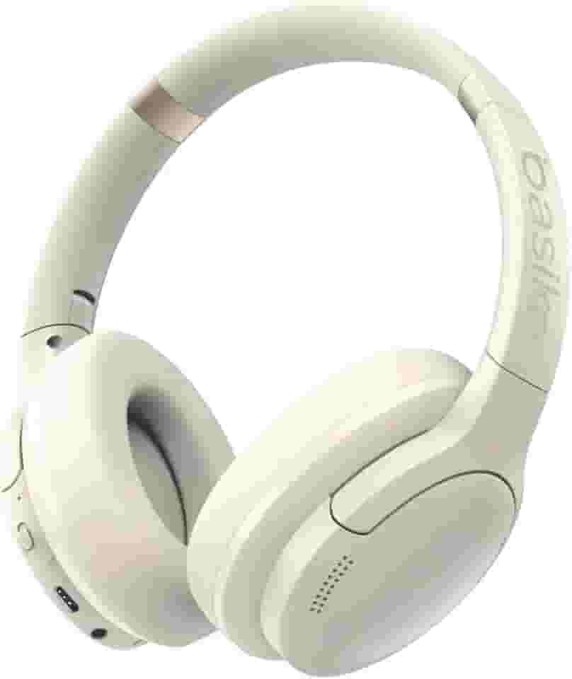 Basike Fone de Ouvido Bluetooth, ANC Cancelamento de Ruído Ativo Headphone Bluetooth 5.3+EDR, Som Surround 3D, Headset com Microfone, Certificação Hi-Pure Audio, 30 horas reprodução, Y6 (Branco)
