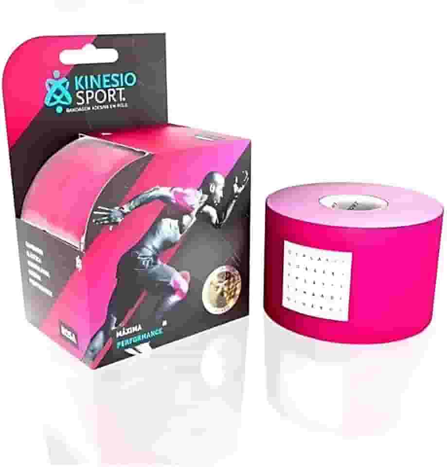 Fita Bandagem Elástica Adesiva Kinesio sport 6 metros Original - Suporte Muscular e Recuperação Articular (Rosa)
