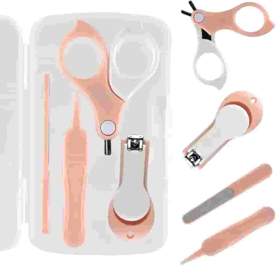 Kit de Cuidados com Unhas do Bebê 4 em 1 Seguro e Prático Aparador de Unhas (rosa)