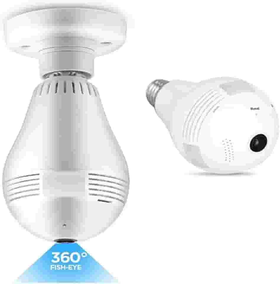 Câmera Ip Segurança Lampada 360° Panorâmica Espia Wifi V380 (Branco)