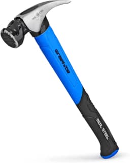 REAL STEEL Martelo magnético de grafite revestido com 623 g cabeça fresada com garra reta 0503