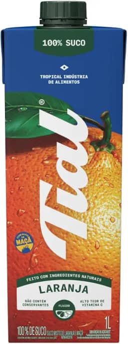 Tial Suco Misto de Laranja 100% 1L, Sem Adição de Açúcar, Sem Ingredientes Artificiais, Não Contém Conservantes, Pronto para Beber