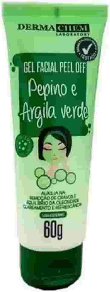 Gel Facial Peel Off de Pepino e Argila Verde, Máscara Facial com Ácido Hialurônico, 60g