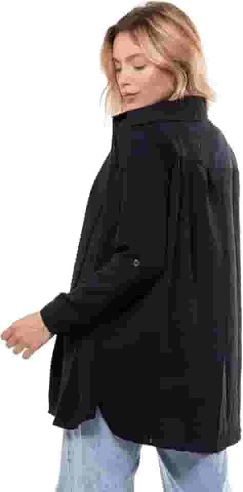 Camisa Social Feminina de Botão Manga Longa – Camisa Branca Estilo Alfaiataria para Trabalho, Escritório e Looks Elegantes BLU-006