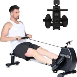 Remo Seco Residencial Dobrável com 8 Níveis de Intensidade – Simulador Magnético Compacto com Tela – Treino Indoor Silencioso