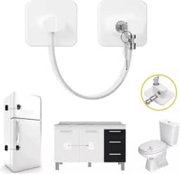 Trava Tranca De Segurança Chave Para Porta Gaveta Crianças Freezer Janela Porta Armario Geladeira Microondas Vaso Guarda Roupa Multiuso Flexível Bebe Nenem Infantil Focuslar - Branco