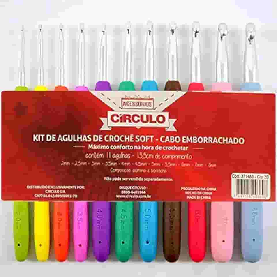 Kit Agulhas De Crochê Soft Emborrachada Círculo