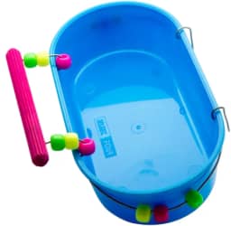 Banheira Para Calopsita Grande Conica Decorada Com Poleiro - Injetfour