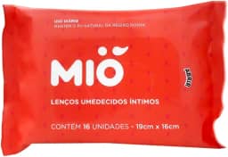 Lenço Umedecido Íntimo Mió com 16 Unidades