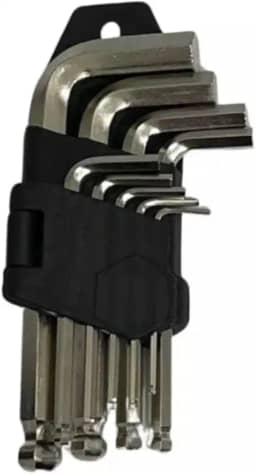 Chave Allen Kit Com 9 Precisão e Versatilidade Resistente Para Reparos e Manutenções, Ideal Para Bicicletas, Móveis, Ferragens e Equipamentos Diversos. Alta Durabilidade e Precisão PREMIUM