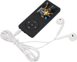 Leitor de MP3 MP4 8 GB de memória 64 GB expansível, reprodução de 30 horas, leve e portátil, fácil de usar, qualidade de som sem perdas, suporta vários formatos (preto)
