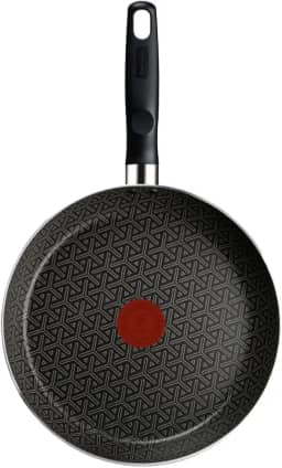 Frigideira Rochedo Robusta Grafite 24cm com Antiaderente Resist 3X, Reforçado com Partículas Minerais, Alta Espessura, Base Limpa Fácil e Thermo-Sinal