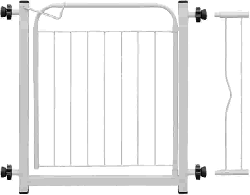 Portão Pet Segurança para Cães e Bebês Largo 69 a 84cm com Extensor 10cm Cor Branco Romero