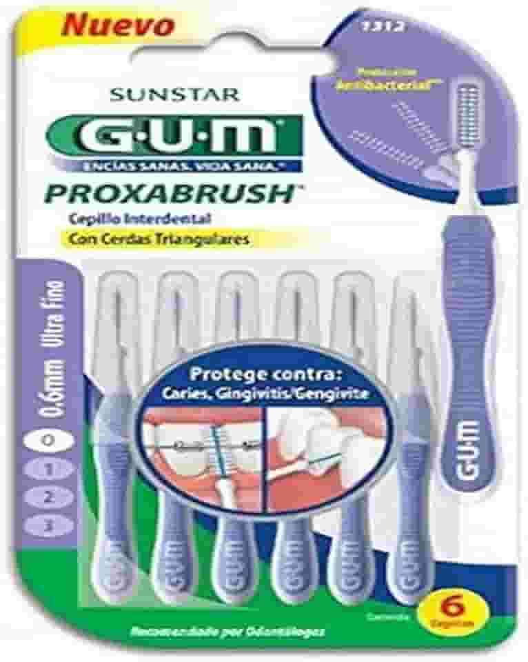 Gum Escova Interdental Extra Fina Triangular 0.6 mm c 6 Conjunto Lilás