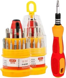 Mini Kit de Ferramentas de Precisão com 30 Pontas Intercambiáveis - Chaves Fenda, Torx e Philips, Estojo Compacto para Reparos e Manutenção