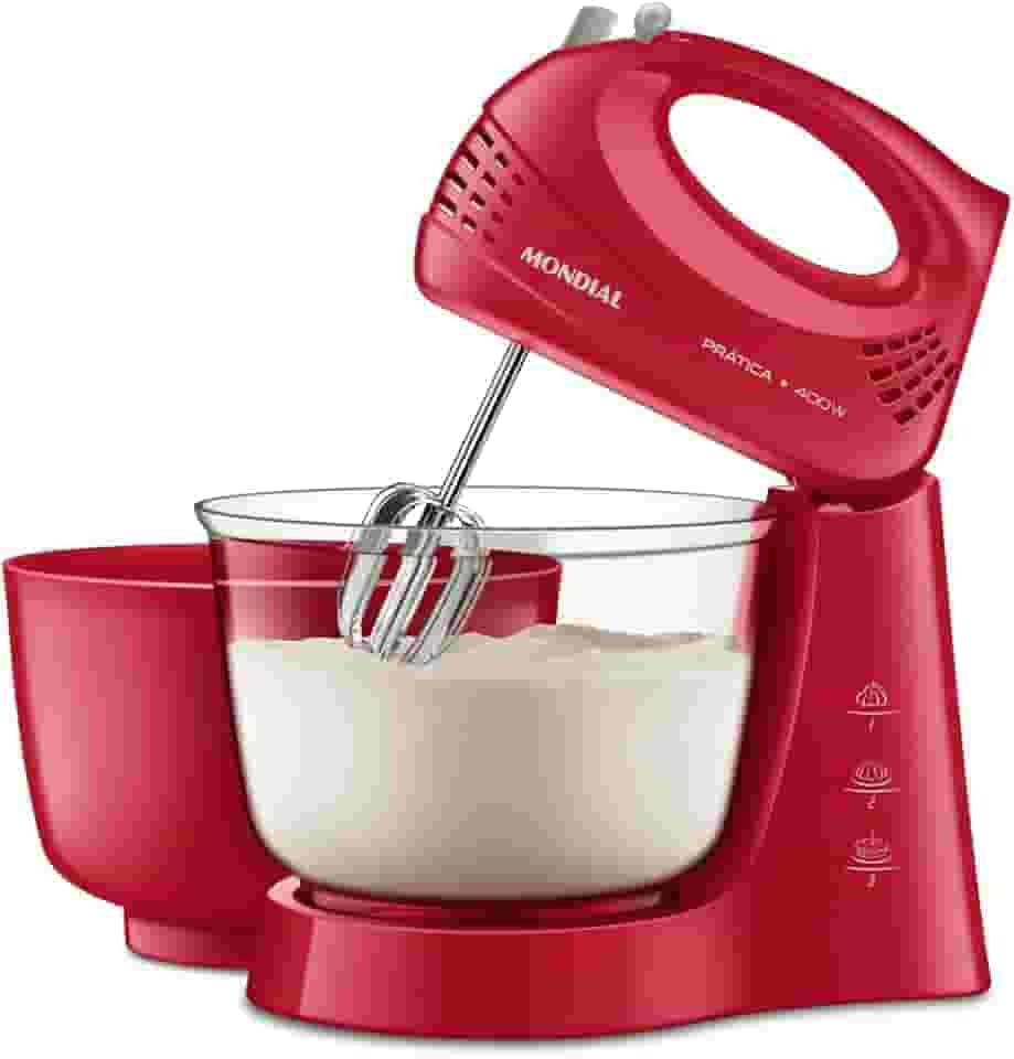 MONDIAL Batedeira Bella Massa, Vermelha/Inox, 500W, 220V - B-55-R