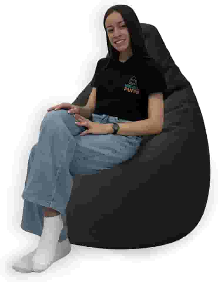 Puff Pera Em Suede Com Enchimento Gigante Eventos Decoração Quarto Sala Almofadão Sala (Preto Suede)