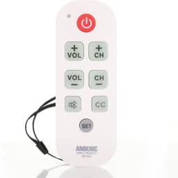 Anderic Rr1004 Controle Remoto Universal de Tv com Botão Grande. Fácil de Usar, Smart Tv, Aprendizagem, Teclas Brilhantes - Controlador de Televisão e Caixa de Cabo, Perfeito para Cuidados de Idosos C
