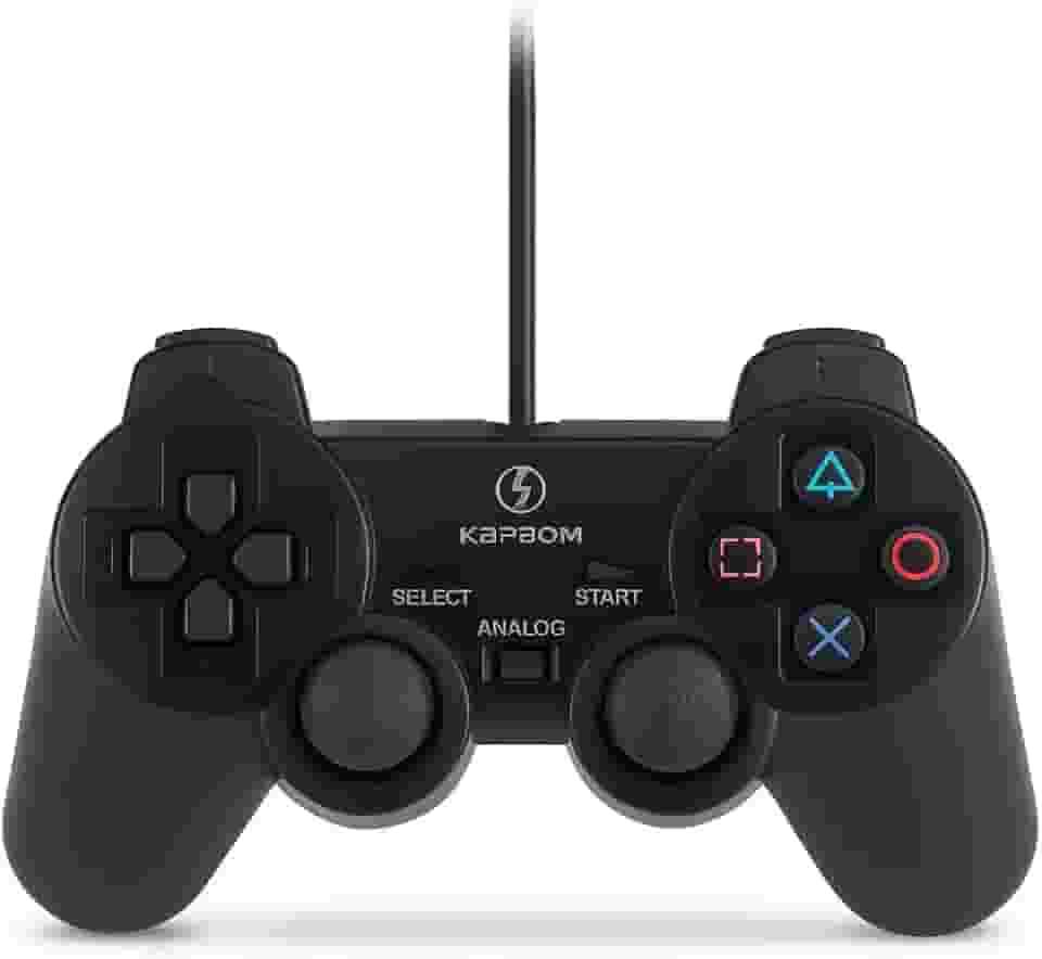 Controle USB Gamer — Plug & Play para PC e Notebook, Ergonomia Antifadiga, Botões Macios, Alta Precisão para Jogos Retrô e Emuladores