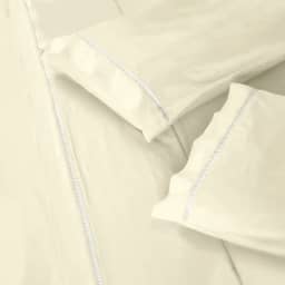 Jogo Lençol 400 Fios Queen Casal Ponto Palito 4Pcs Casa Dona (Casal, Marfim)