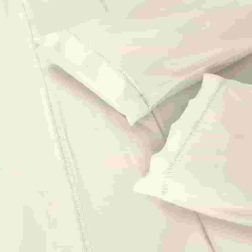 Jogo Lençol 400 Fios Queen Casal Ponto Palito 4Pcs Casa Dona (Casal, Marfim)