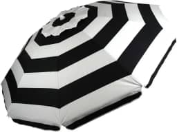 Guarda-sol Articulável Listrado Preto e Branco com Proteção Uv 2,4m - A sa