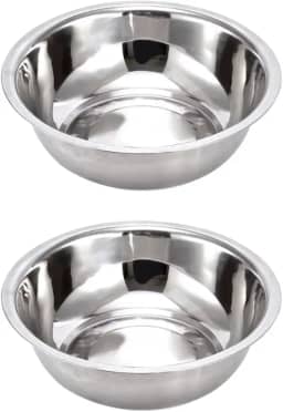 Vasilha Comedouro pote tigela inox para cães e gatos pet cachorro (2un de 17cm)