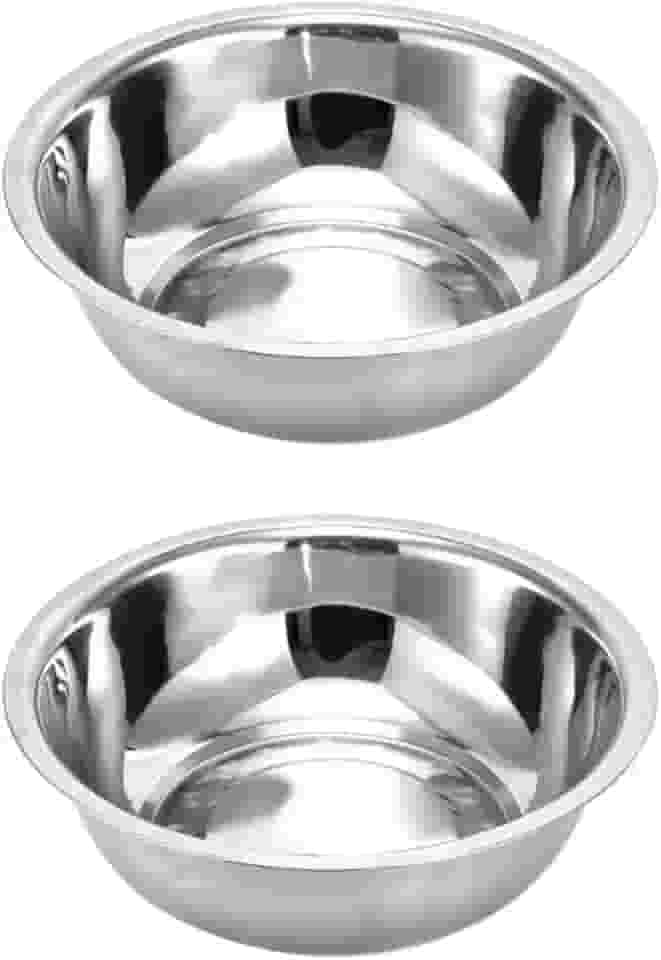 Vasilha Comedouro pote tigela inox para cães e gatos pet cachorro (2un de 17cm)