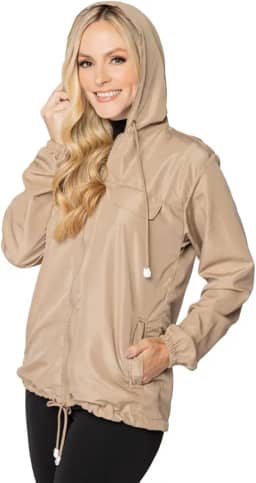 Jaqueta Corta Vento Feminina Impermeável Ultra Leve Capuz