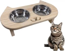 Comedouro Pet Elevado Bebedouro Para Gato 2 Tigelas Aço InoxTamanho Pequeno