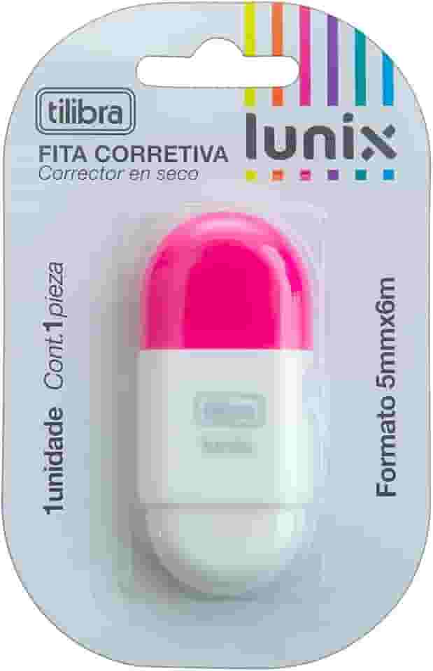 Tilibra - Corretivo em Fita 5mmx6m Lunix, cores sortidas