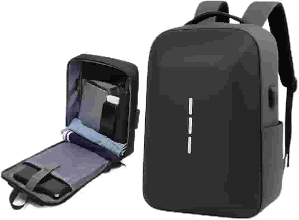Mochila Executiva Rígida 25L Impermeável Antifurto com Entrada USB e Cadeado Compartimento para Notebook 15,6 Polegadas Oxford Reforçada Viagem Trabalho Universitária Costas Anatômicas