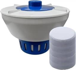 Clorador Flutuador De Piscnia Dosador Grande + 5 Pastilhas Cloro 200g