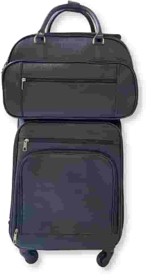 Kit Mala de Viagem Executiva Padrão Bordo 4 Rodas 360° com Mala de Mão (Preta)