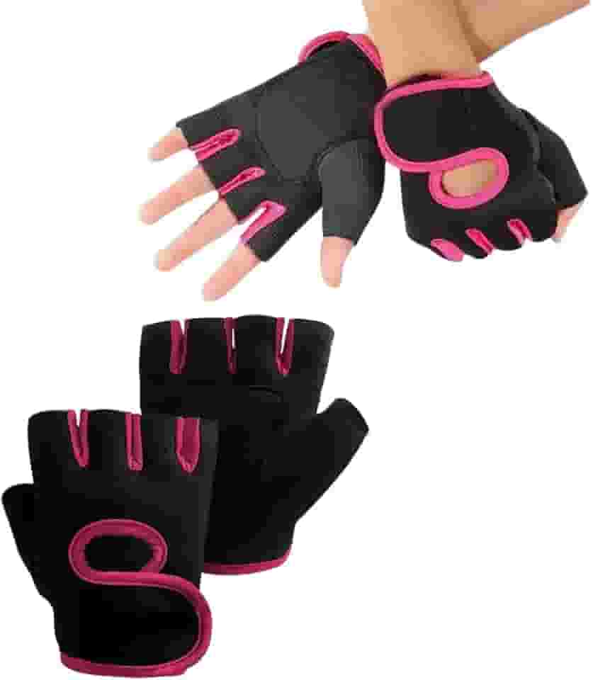 Luva Academia Musculação Masculina Feminina Unisex Par de Luva de Academia Ciclismo Fitness Ginástica Proteção Antiderrapante Anticalos Ajustável Acolchoada Velcro Neoprene Respirável (1 Par)