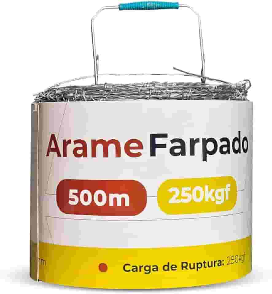 Arame Farpado Galvanizado Cerca Rural 500kgf 500m - Makrometal…