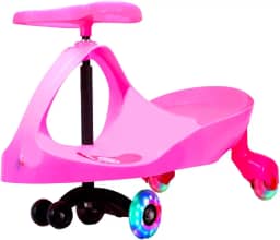 Carrinho Rolimã Zig Zag Car Rosa 360 Roda Led - Castela